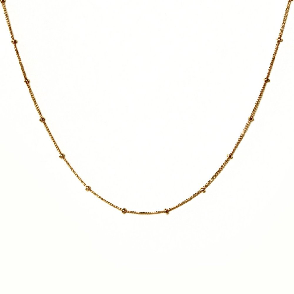 curbed ball gold chain necklace